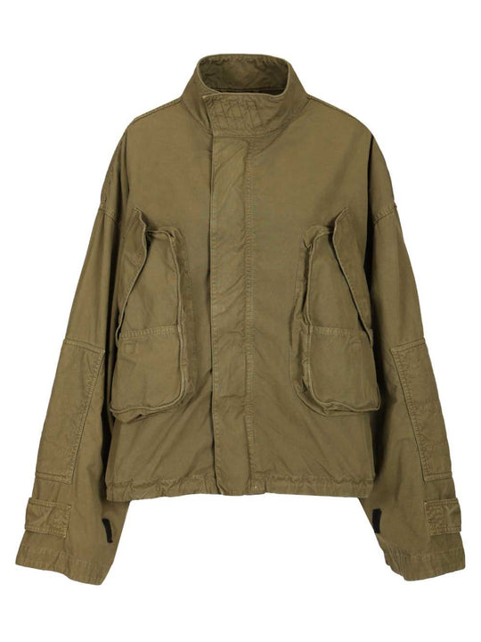 Canvas Bomber Jacket Jackets Green