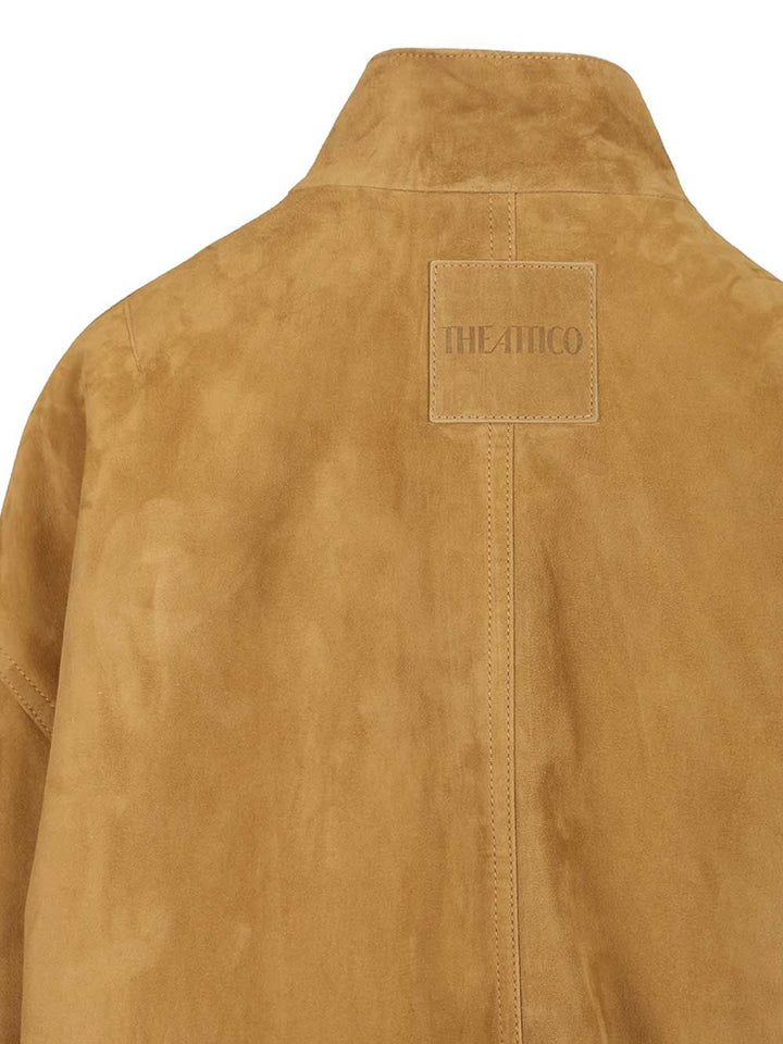 The Attico Leather Bomber Jacket Jackets - Beige | 72370664fa5f78ccfbb932aaf6a2f0172fde1fc1