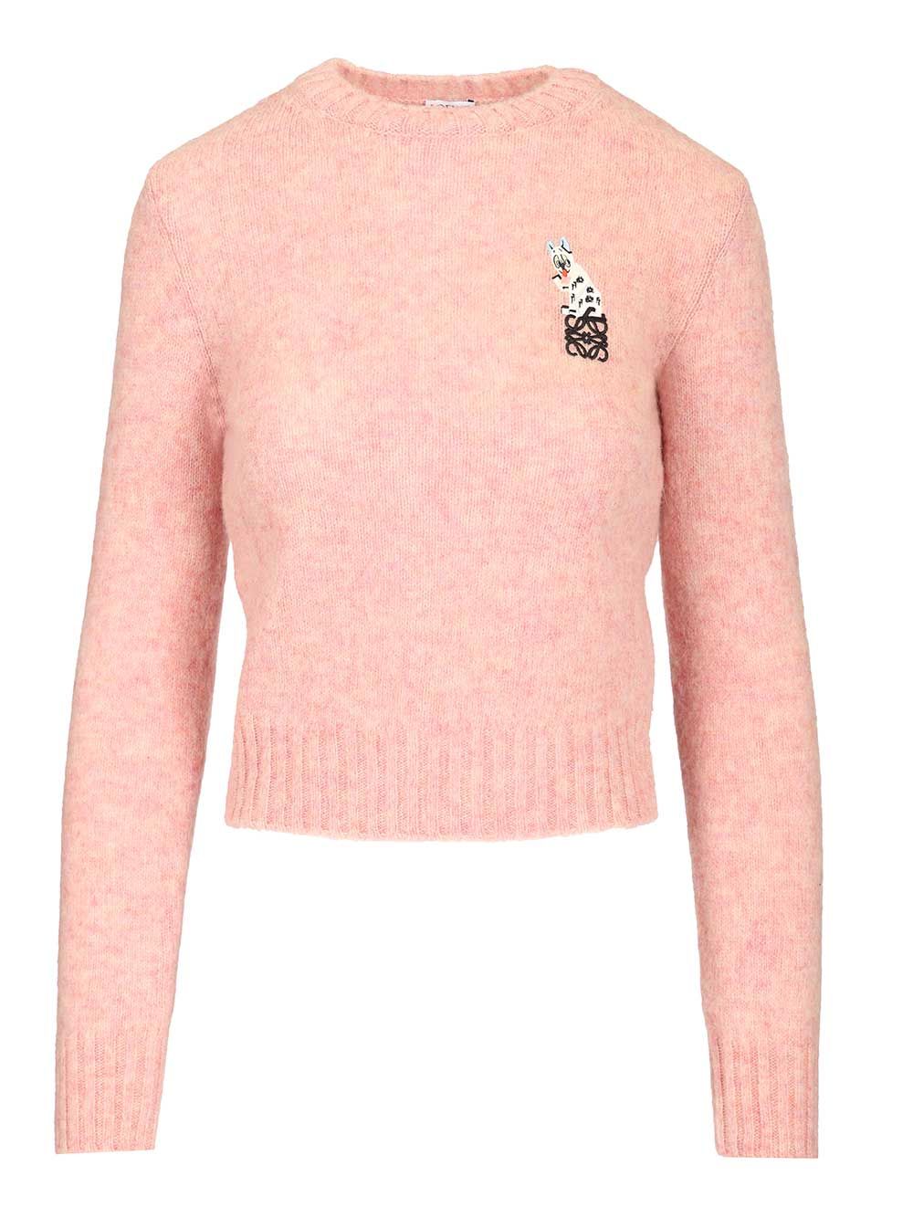 Loewe Loewe Brushed Wool Sweater Knitwear - Rose | a62e34d8dd6c3a9eb4f39efe82f66513aeed0454