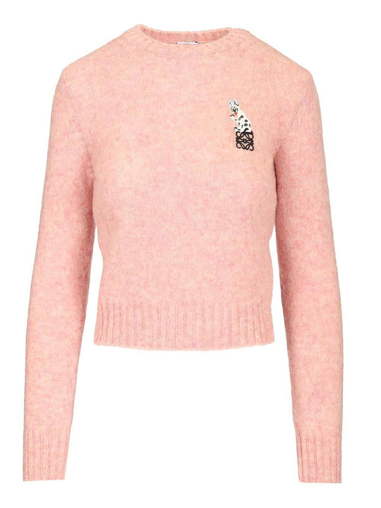 Loewe Brushed Wool Sweater Knitwear Rose