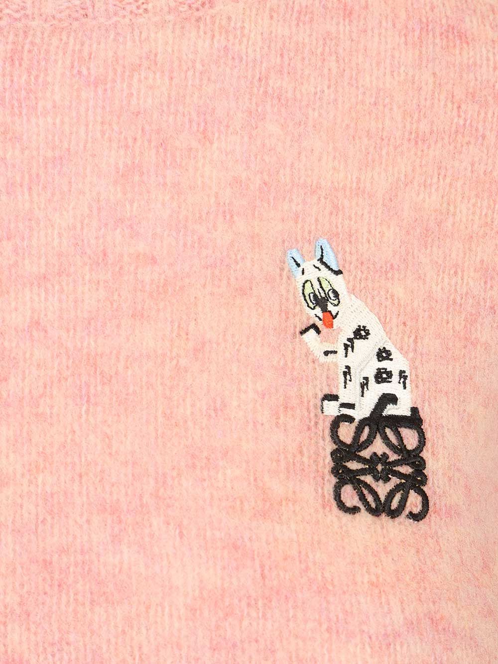 Loewe Loewe Brushed Wool Sweater Knitwear - Rose | 421296d799c6d4749179d406e3efc6d554e75c89
