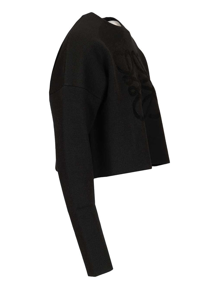 Loewe Wool Blend Sweater Sweatshirts - Black | 335c0f0fc4a7b9fb07e910689285b6d2dffea9dc