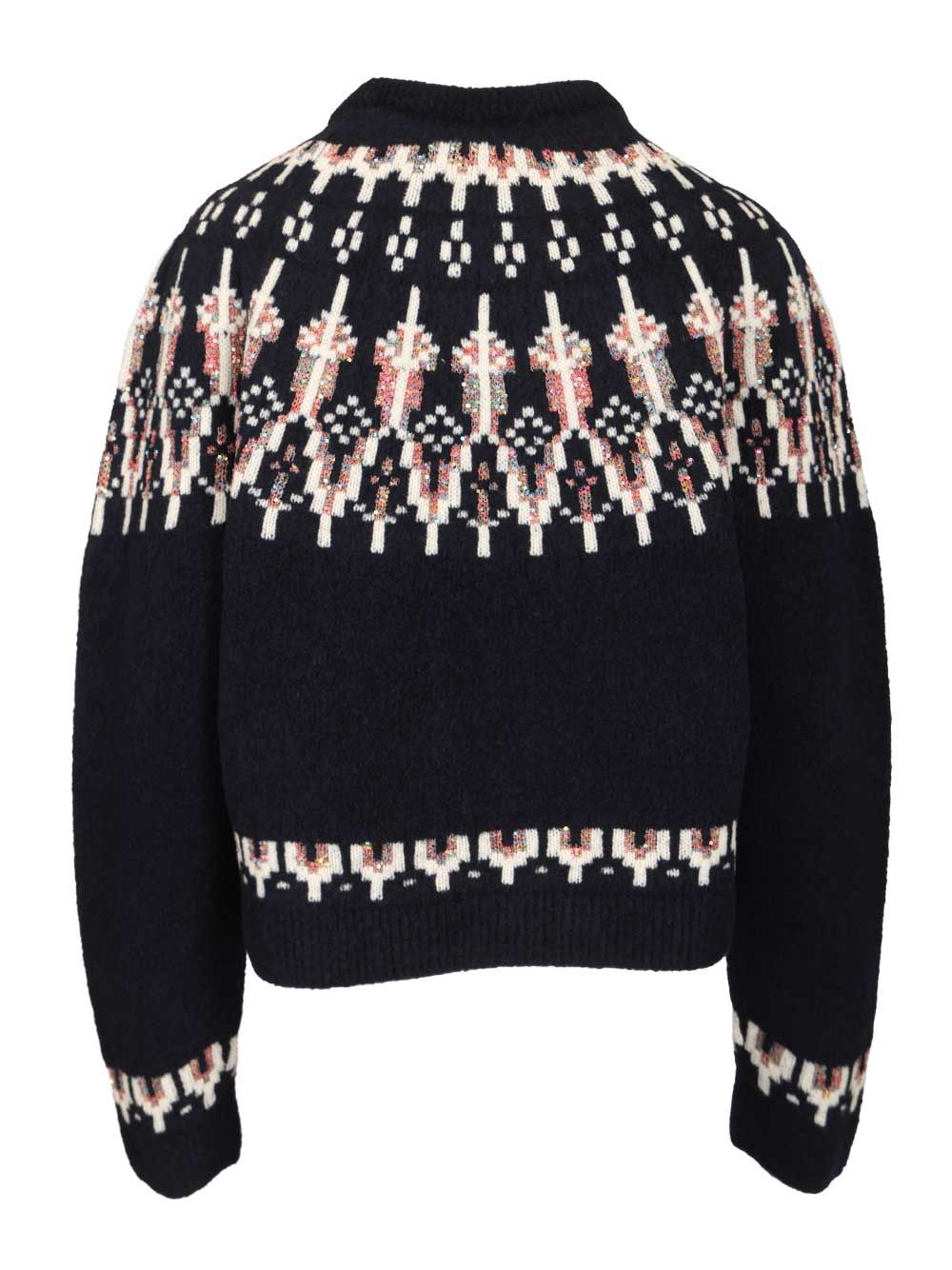 Loewe Wool Blend Sweater Knitwear - Blue | 65ba94988a5e0a889c3d26274012b7ce00c13725