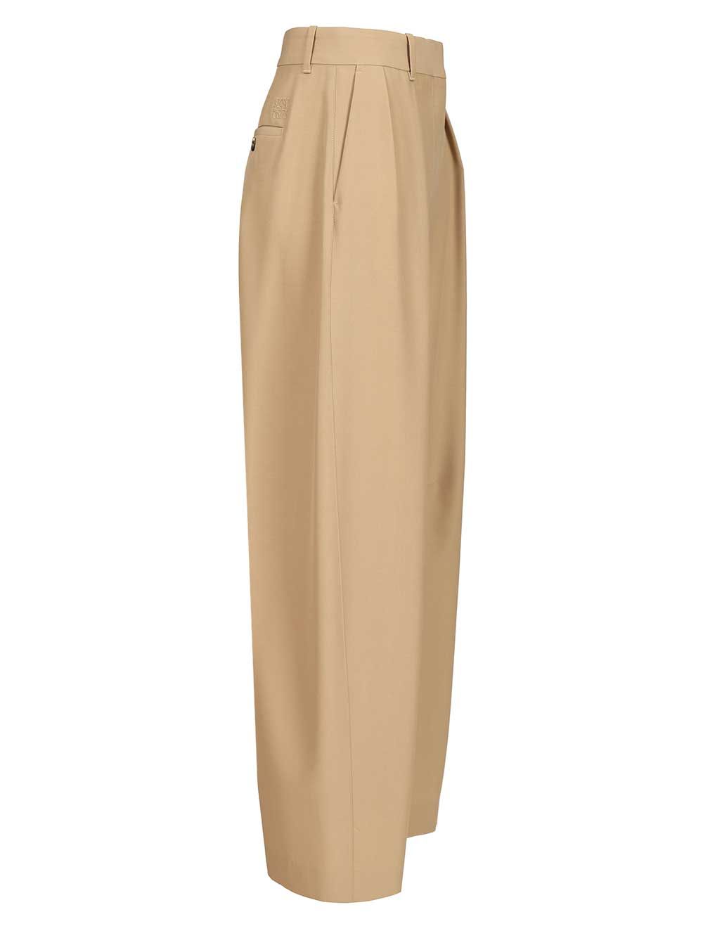 Loewe Barrel Trousers - Beige | 6724606fc063ed9547ac97d0d9a3cb3b279a8685