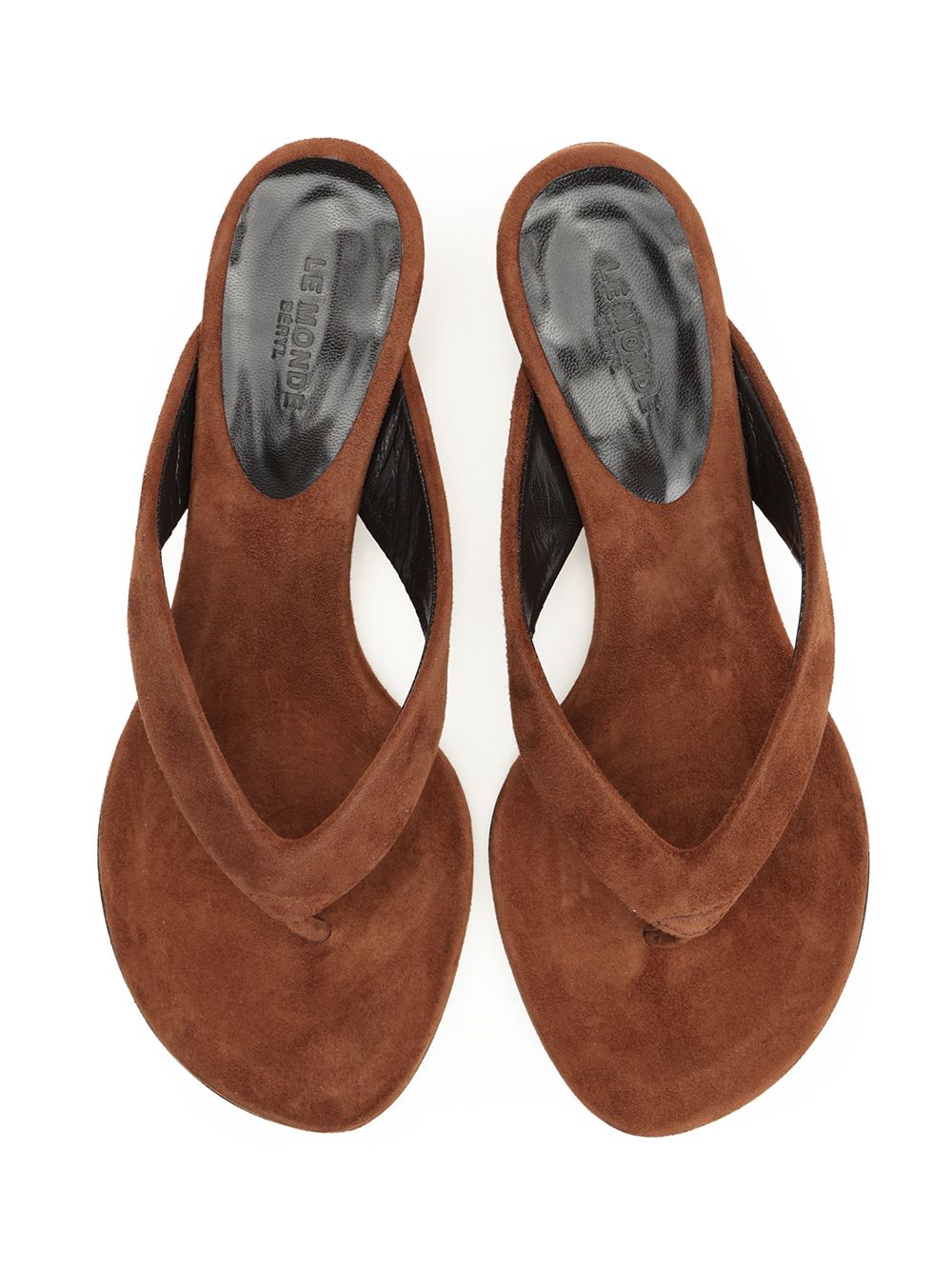 Le Monde Beryl Micro Wedge Thong Sandals - Brown | 512982de452f54fb22e945fe0f26536161ac417d
