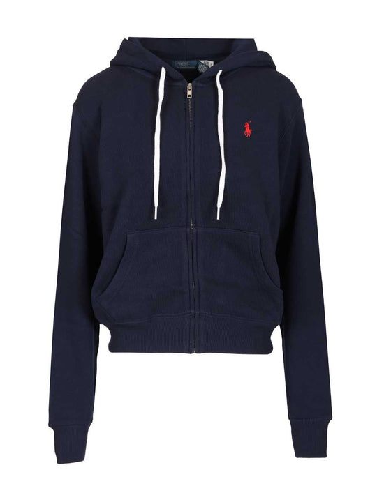 Zip-Up Hoodie Sweatshirts Blue