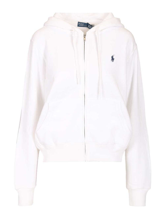 Zip-Up Hoodie Sweatshirts White
