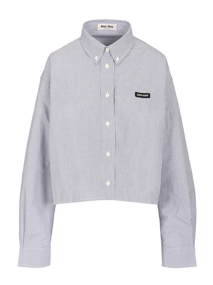 Miu Miu Poplin Shirt Shirts - Blue | 4584a6e0e63c9d9d1615e89f425c821172b40b2b