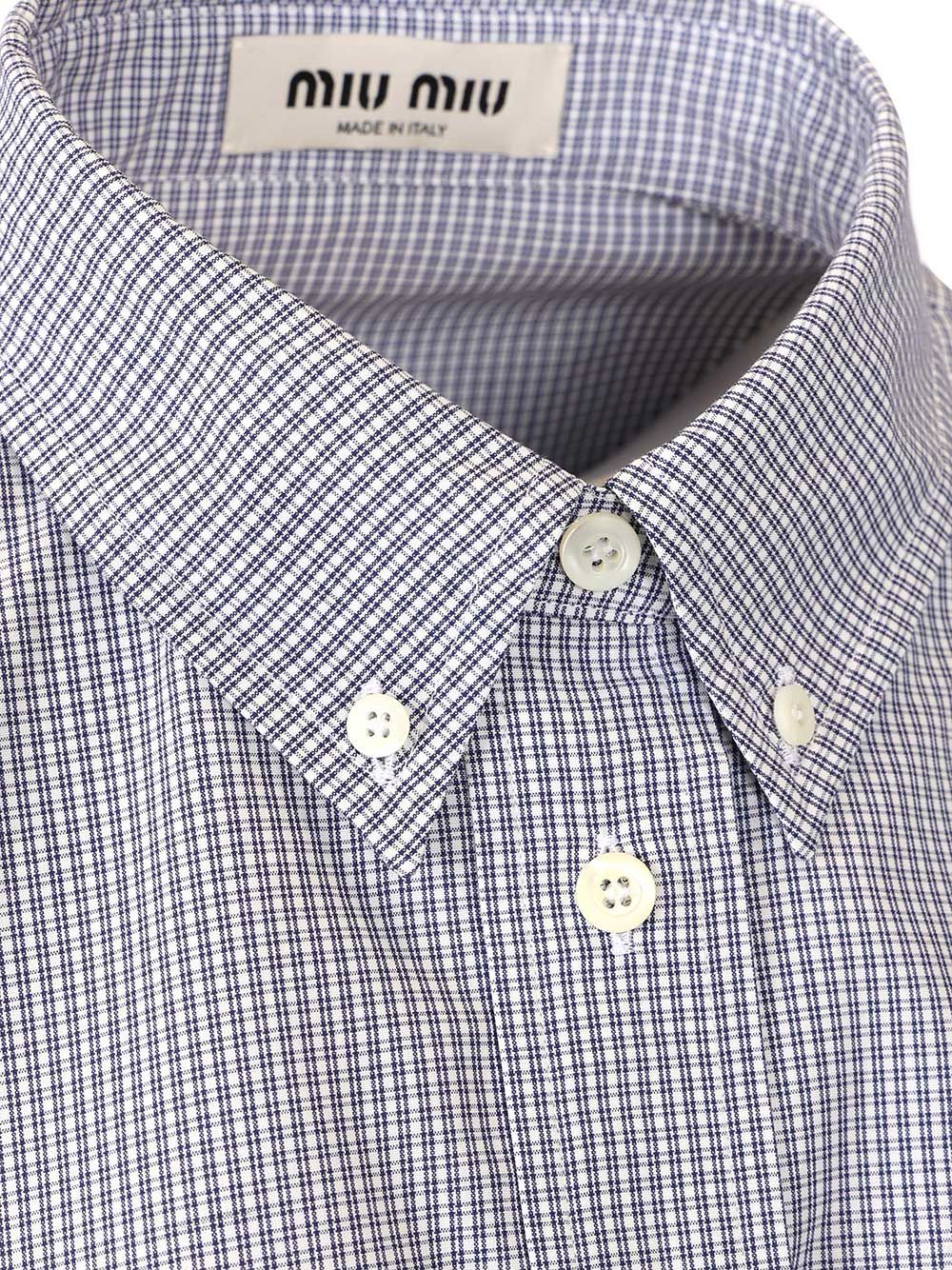 Miu Miu Poplin Shirt Shirts - Blue | 5b4e803a1dc1ad04f3237107cb3edcb70ee5b168