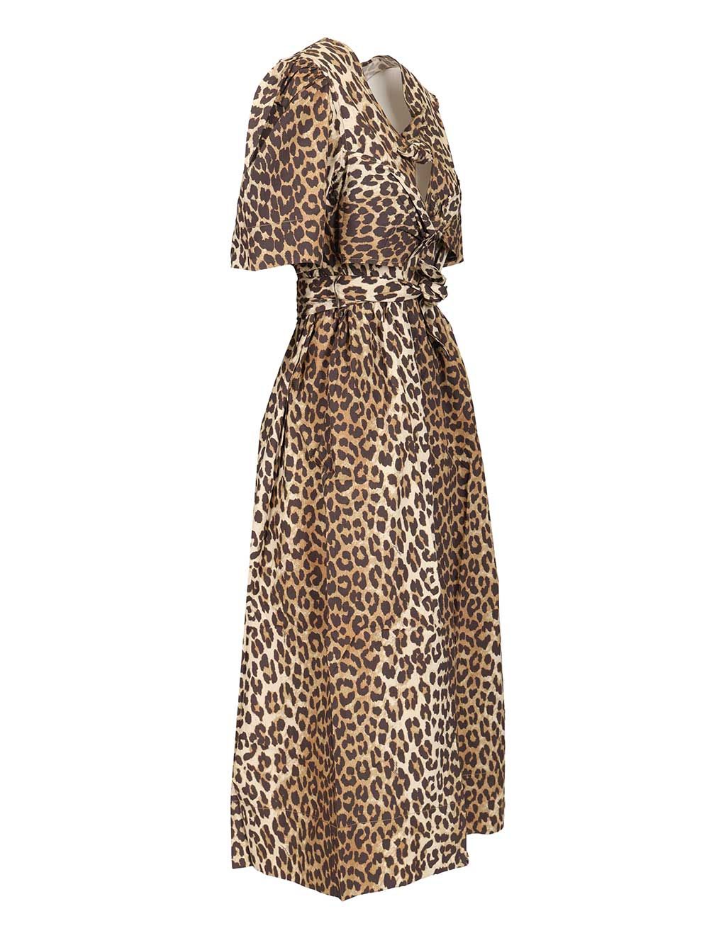 Ganni Leopard-Print Midi Dress Dresses - Animalier | cddba0cf31a4809ace4d83efd0f85d4ad584174c