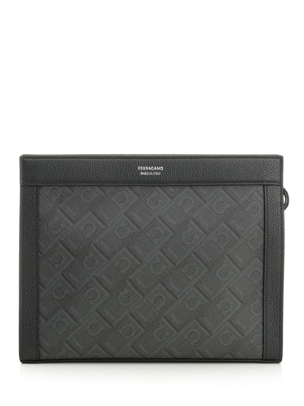 Ferragamo Pouch Monogram Wallets - Black | e76a52cbfeaa5ca51c104cfc9082108b267b34ec