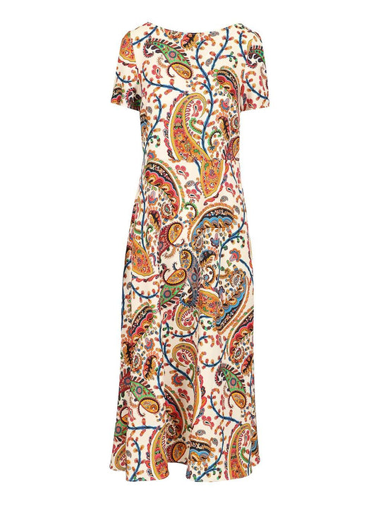 Printed Midi Dress Dresses Multicolor