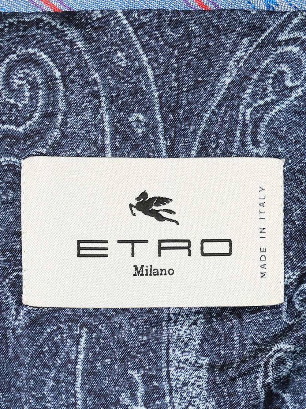 Etro Single Breasted Blazer Jackets - Blue | deee831d30438fa13ae82f558491d5d7795a00ae