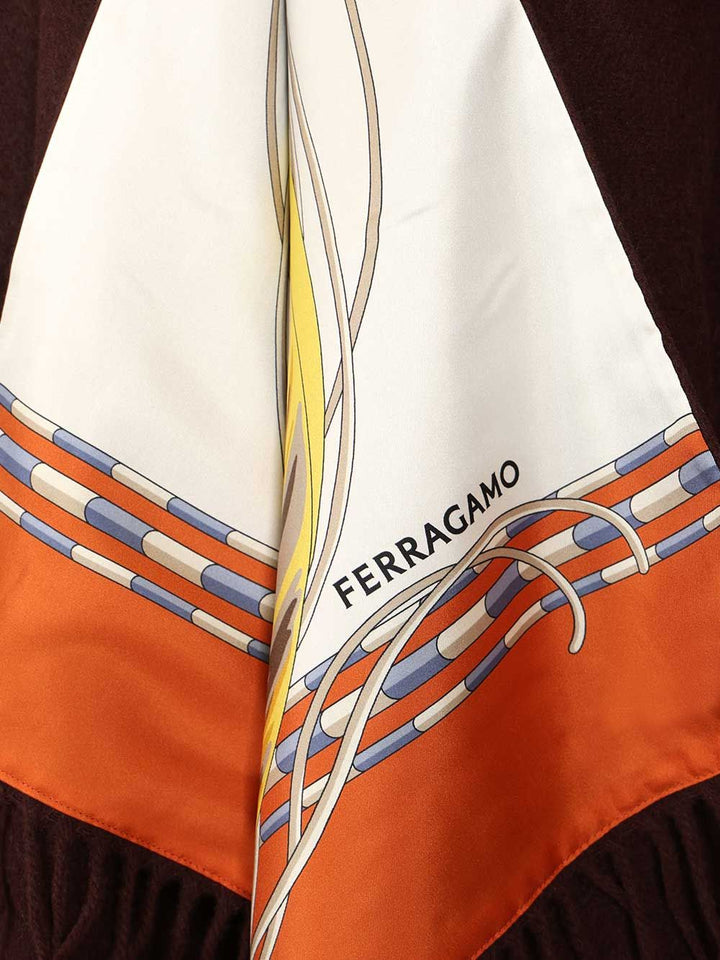 Ferragamo Reversible Hood With Rooster Print Scarves And Foulards - Brown | a5184a514bcf34061793753cb6edd169286a266e