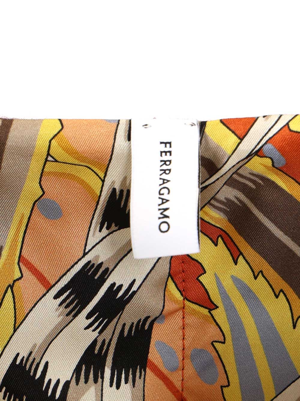 Ferragamo Reversible Hood With Rooster Print Scarves And Foulards - Brown | 0f02b210042d3ab059e2bd548b576255d06403ea