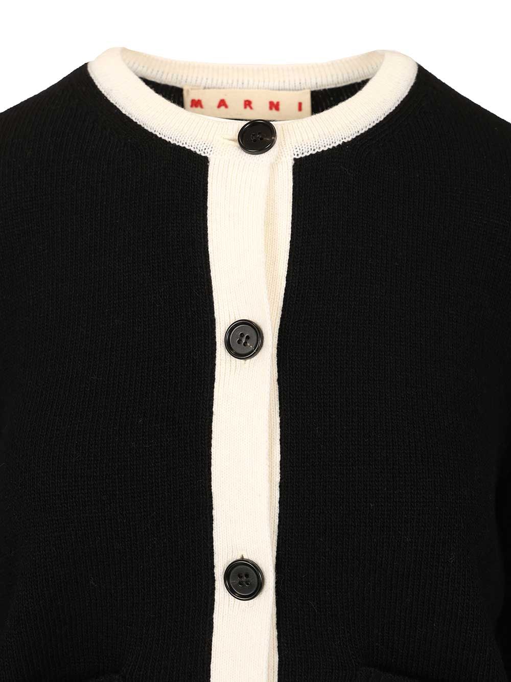 Marni Crew Neck Cardigan Knitwear - Black | ac61f0a8f2e1f55e0a2546b82179241d4e2286be