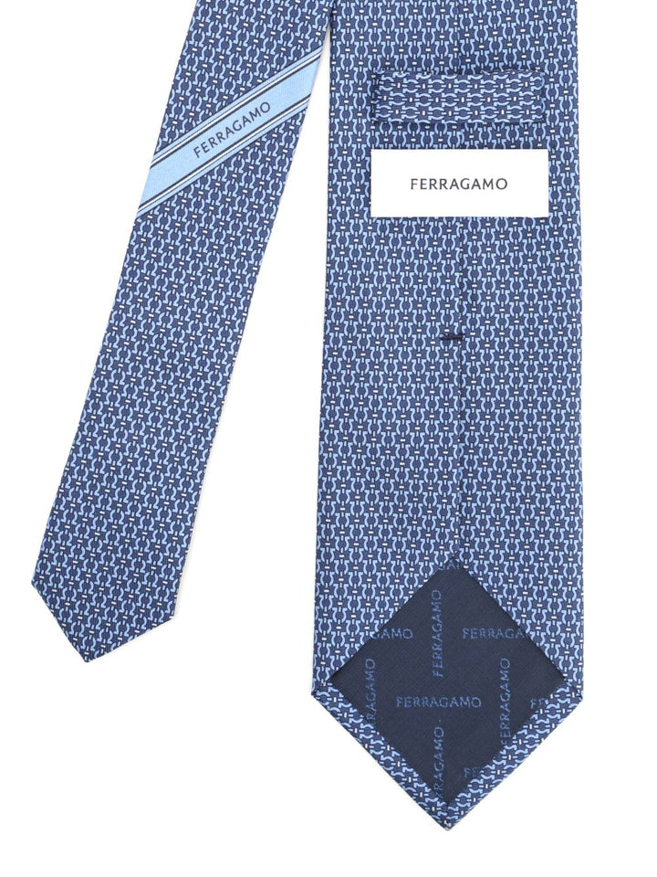 Ferragamo Silk Tie Scarves And Foulards - Blue | 44601b898e7891de49f3a48262255d35a4a55eb6