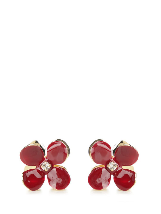 Flower Earrings Jewelry Bordeaux