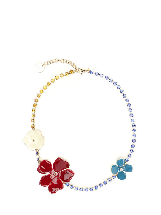 Necklace With Multicolored Enameled Flowers Jewelry Multicolor