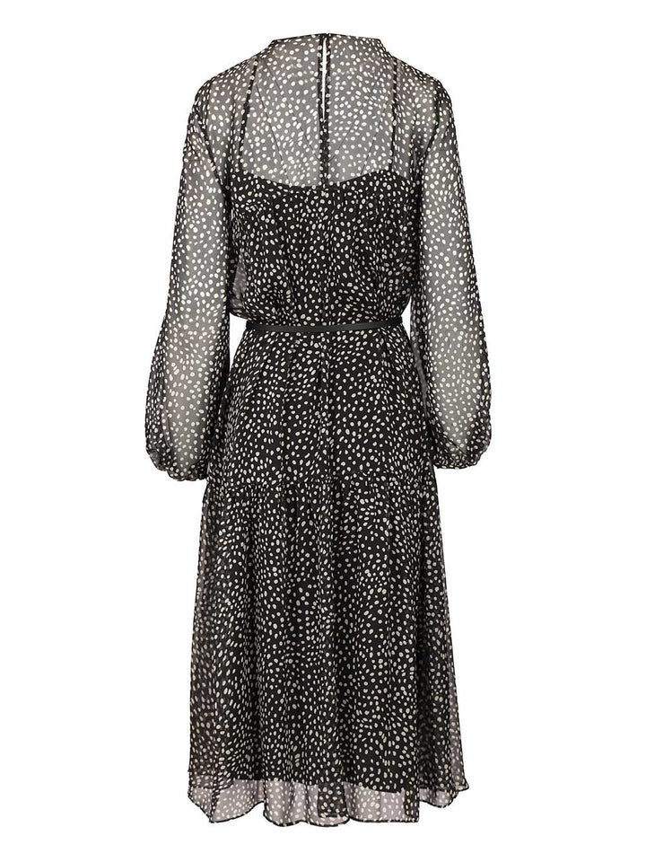 Max Mara Studio Mstcampo Silk Chiffon Belted Long Dress Dresses - Multicolor | 8504fba1c90f331b8e8ff9a171885958721dc1bc