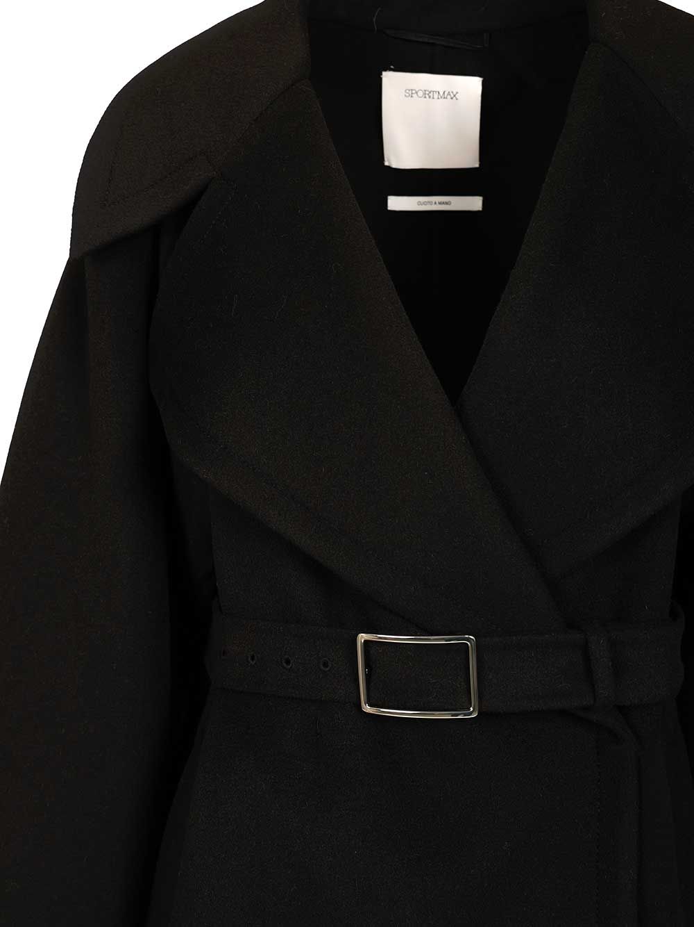 Sportmax Spxpagine  Coat Coats - Black | 5bb53a1c443e093eb35f1ae812d9bb6321f9093b