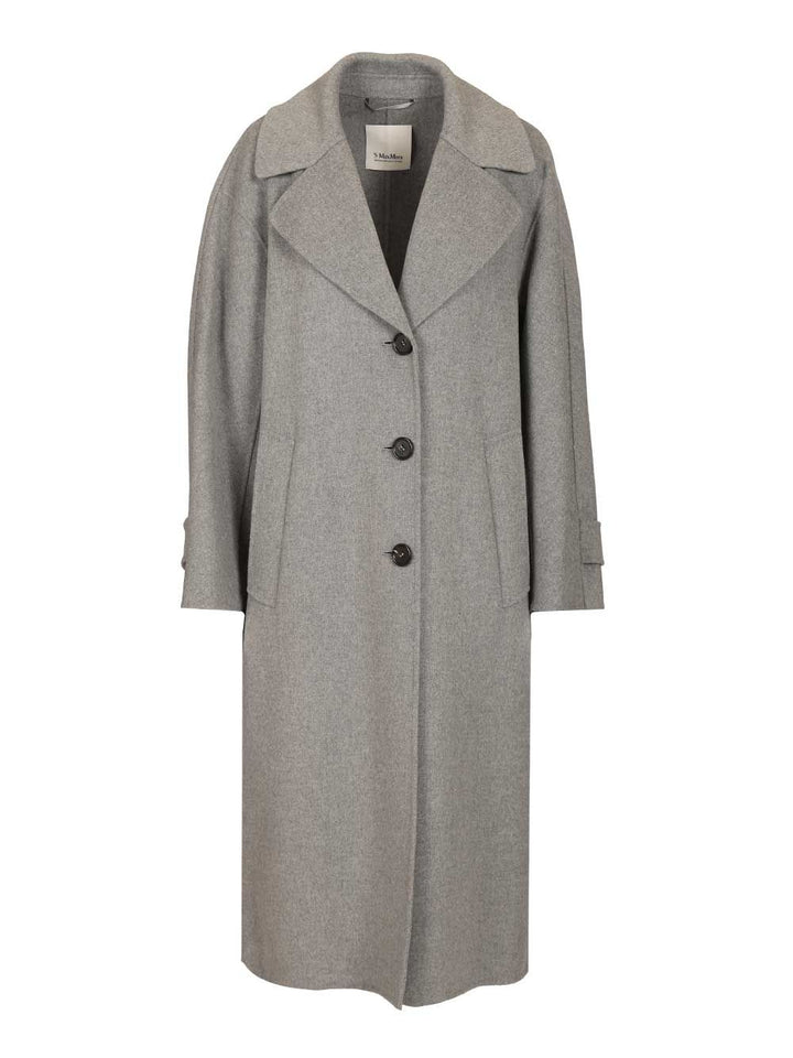 'S Max Mara Zoe Long Wool Single Breasted Coat Coats - Grey | 6d9b71579fa230e0f45fd03d86b30fdfc024558e