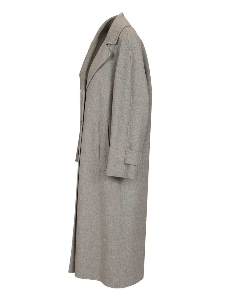 'S Max Mara Zoe Long Wool Single Breasted Coat Coats - Grey | e97207bf089dbf7a4fd01fc2487b272baf19b6cf