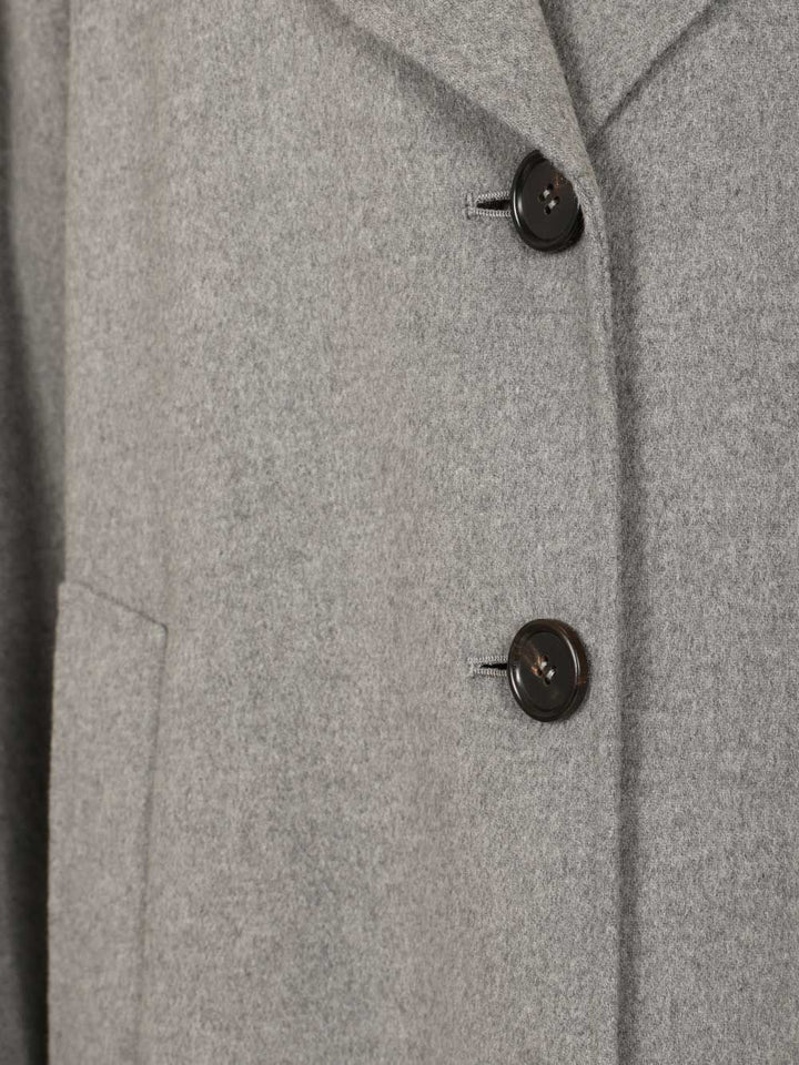 'S Max Mara Zoe Long Wool Single Breasted Coat Coats - Grey | cd6f61a0ba843f486eab71d4349a885d6e41d644