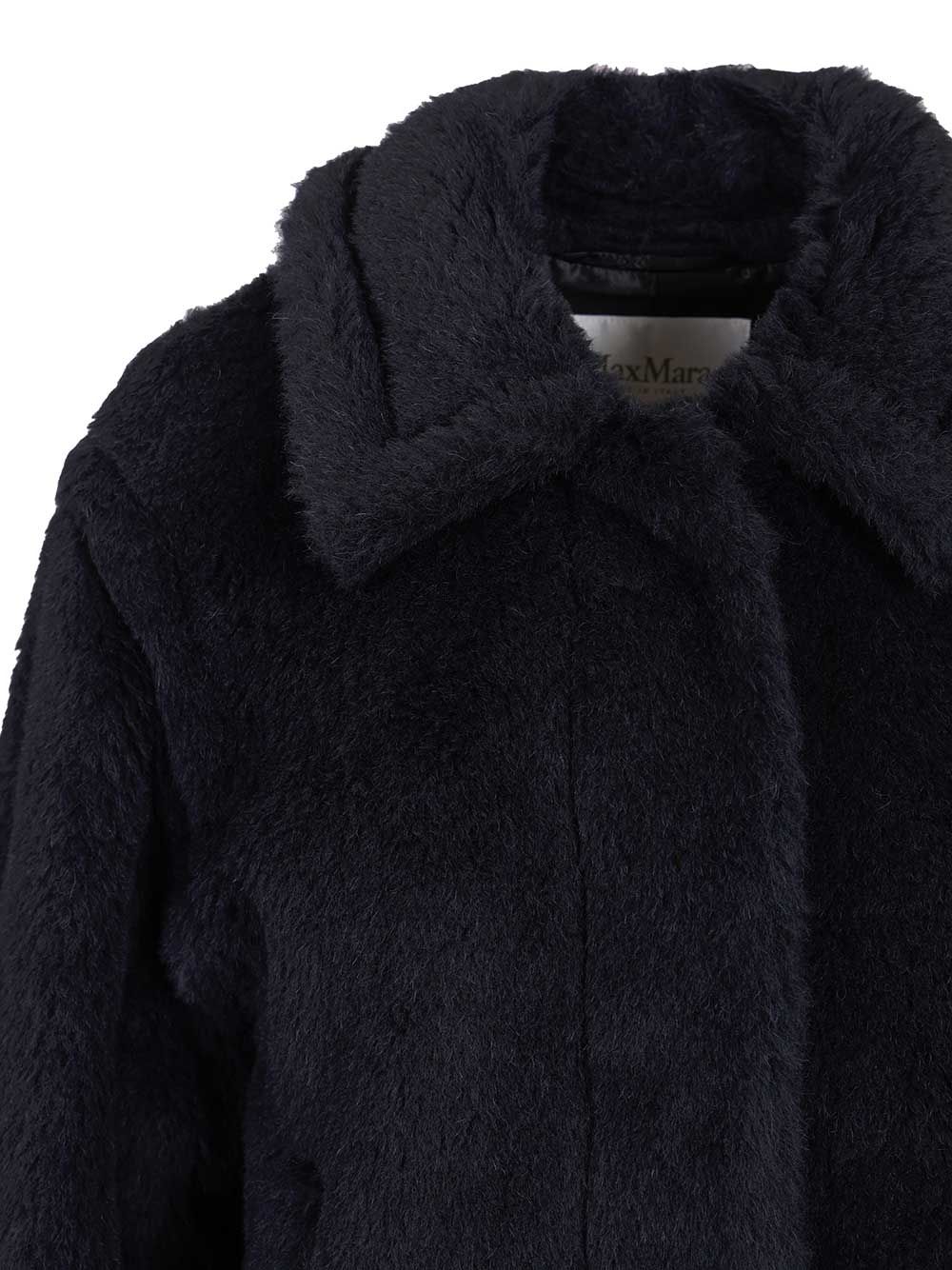 Max Mara Fuggito Short Teddy Single Breast Coat Coats - Blue | 35f7289d756e6cf3cdbc67a83be6f56e1bf25a21