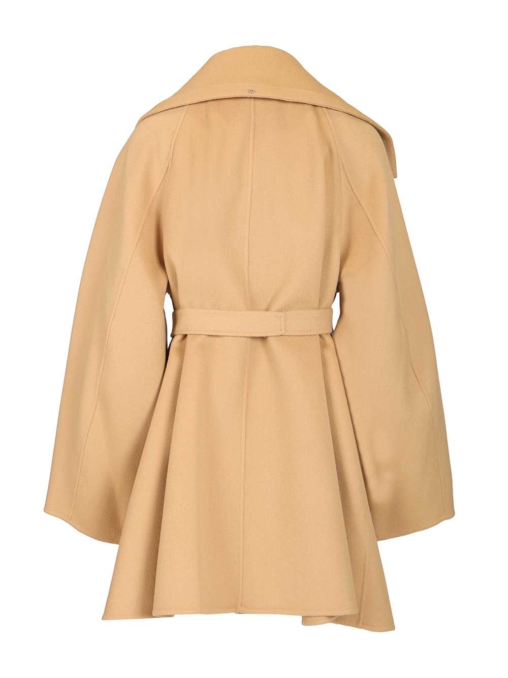 Sportmax Spxpagine Double Drap Wool Belted Caban Coats - Beige | ce78754df95ac0f905a1390408cb6f86d2433900