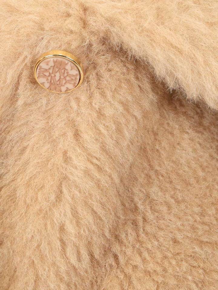 Max Mara Tritone Short Teddy Single Breast Coat Coats - White | 3f25e09d10b75a139758bce249cdb722e6922e29