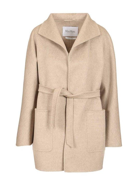 Short Cashmere Cardigan Coat Coats Beige