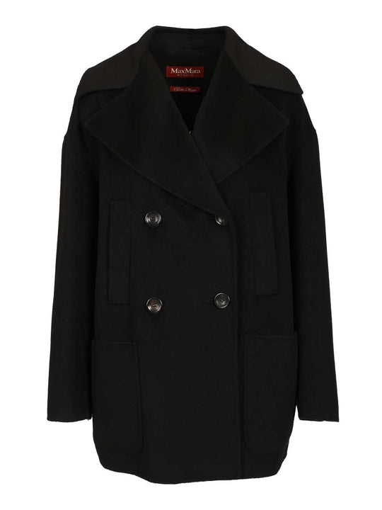 Mstarca Wool-Cashmere Double Breasted Caban Coats Black