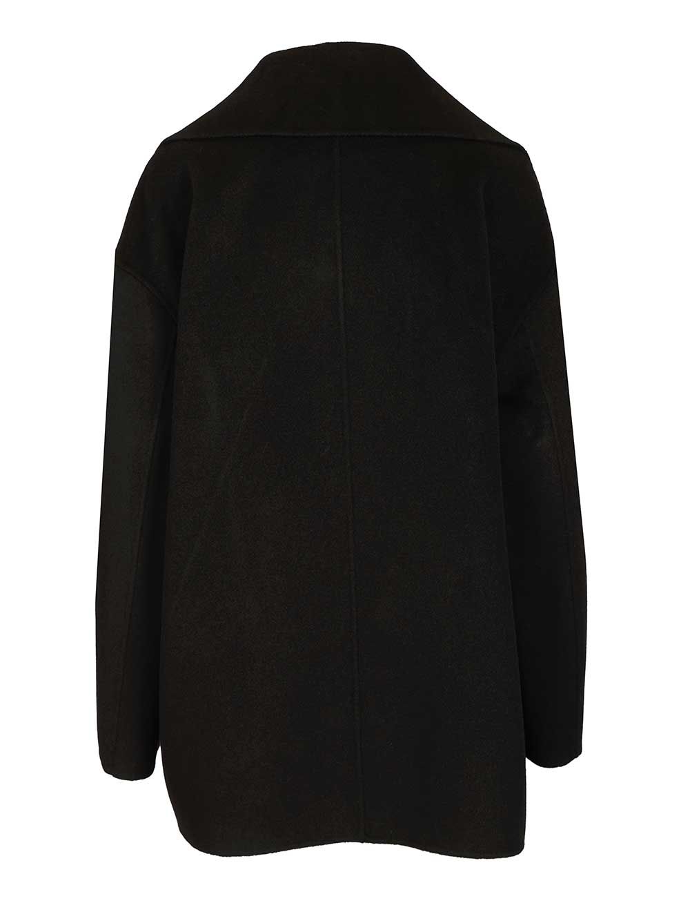 Max Mara Studio Mstarca Wool-Cashmere Double Breasted Caban Coats - Black | 7abd39f783dbf1636188c6288b69cb0bf10d852c