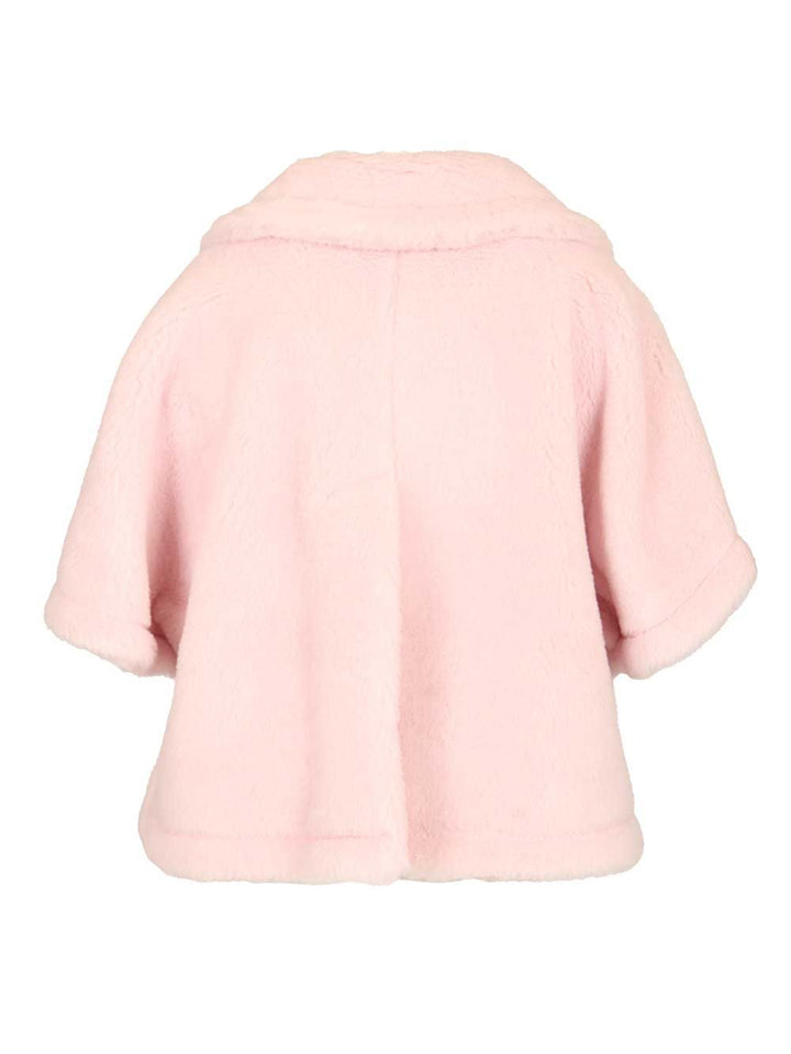 Max Mara Corvino1 Alpaca-Cashmere- Silk Teddy Cape Coats - Rose | 84687a2ffe94edd2a6d3fd32113357d3fc74a11d