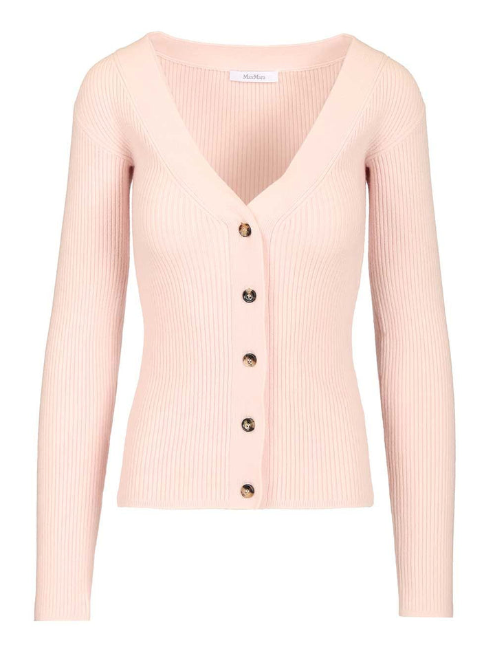 Max Mara Gioiosa Ribbed Cardigan Knitwear - Rose | e22a6651550b50b84e09b26123b7c54fa4f30922