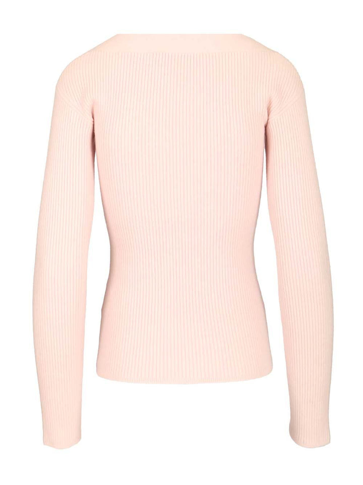 Max Mara Gioiosa V Neck Ribbed Cardigan Wool Cashmere Knitwear - Rose | b656e95f8097f12d3527508a32476337818c54d7
