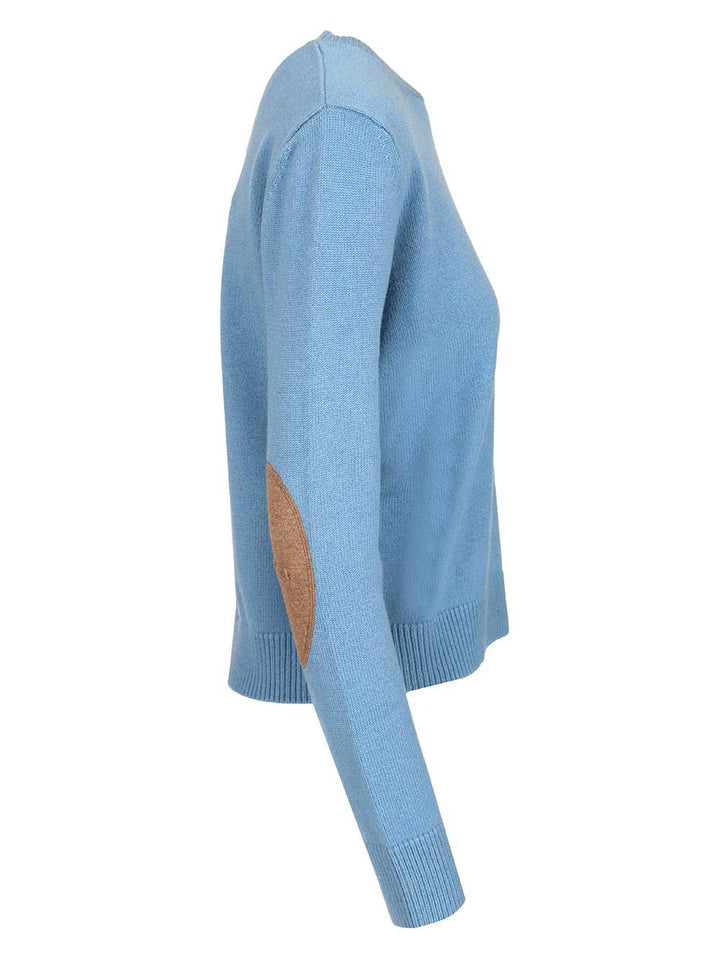 'S Max Mara Fresia Wool Cashmere Sweater With Logo Patch Knitwear - Light blue | 06efab2d23f0624ba51c61daa117d774f0109ade