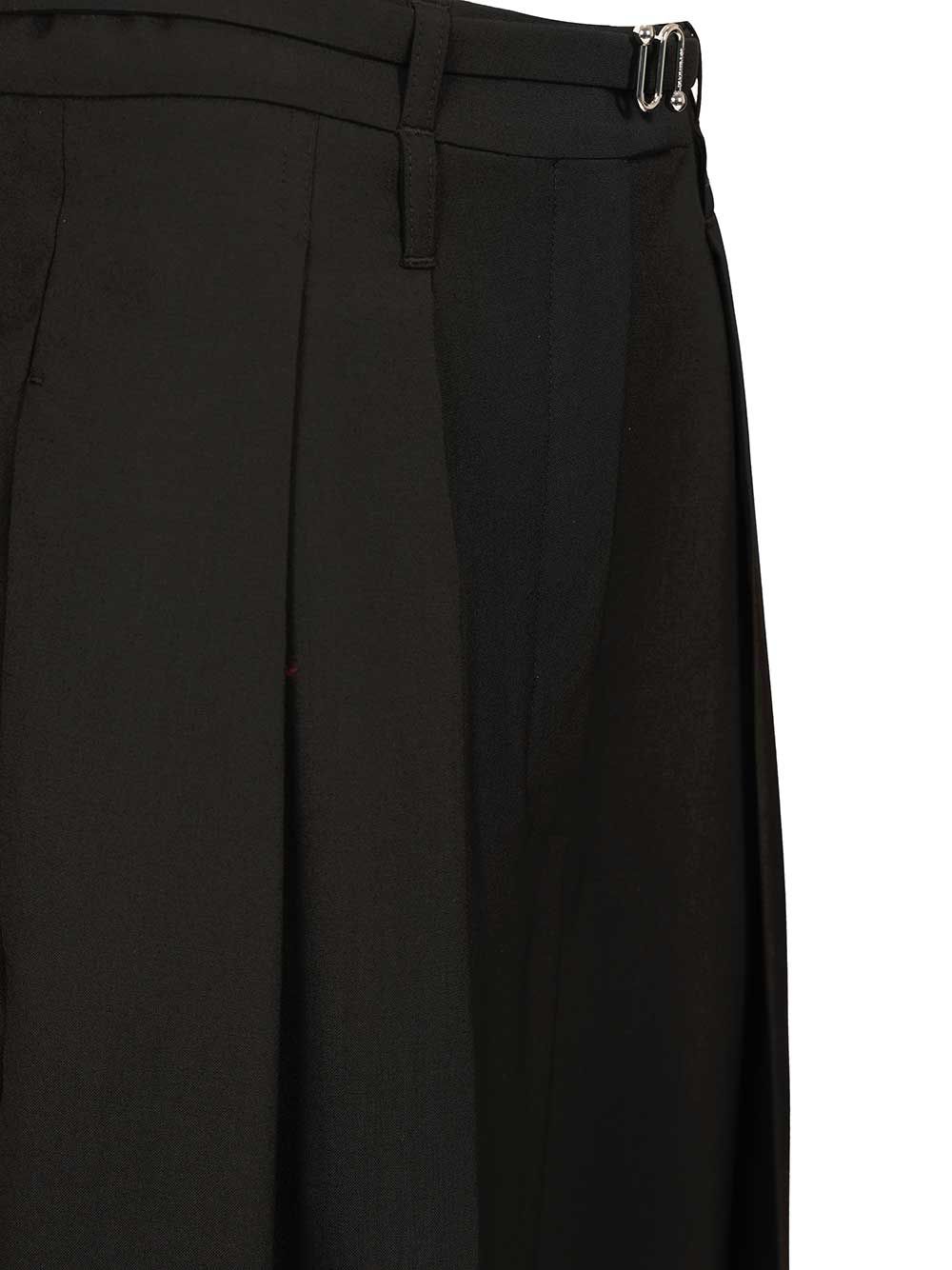 Sportmax Wide-Leg  In Stretch Wool Trousers - Black | 7f4f38c0dd2945b14b52168b0e39954ffb7a41c8