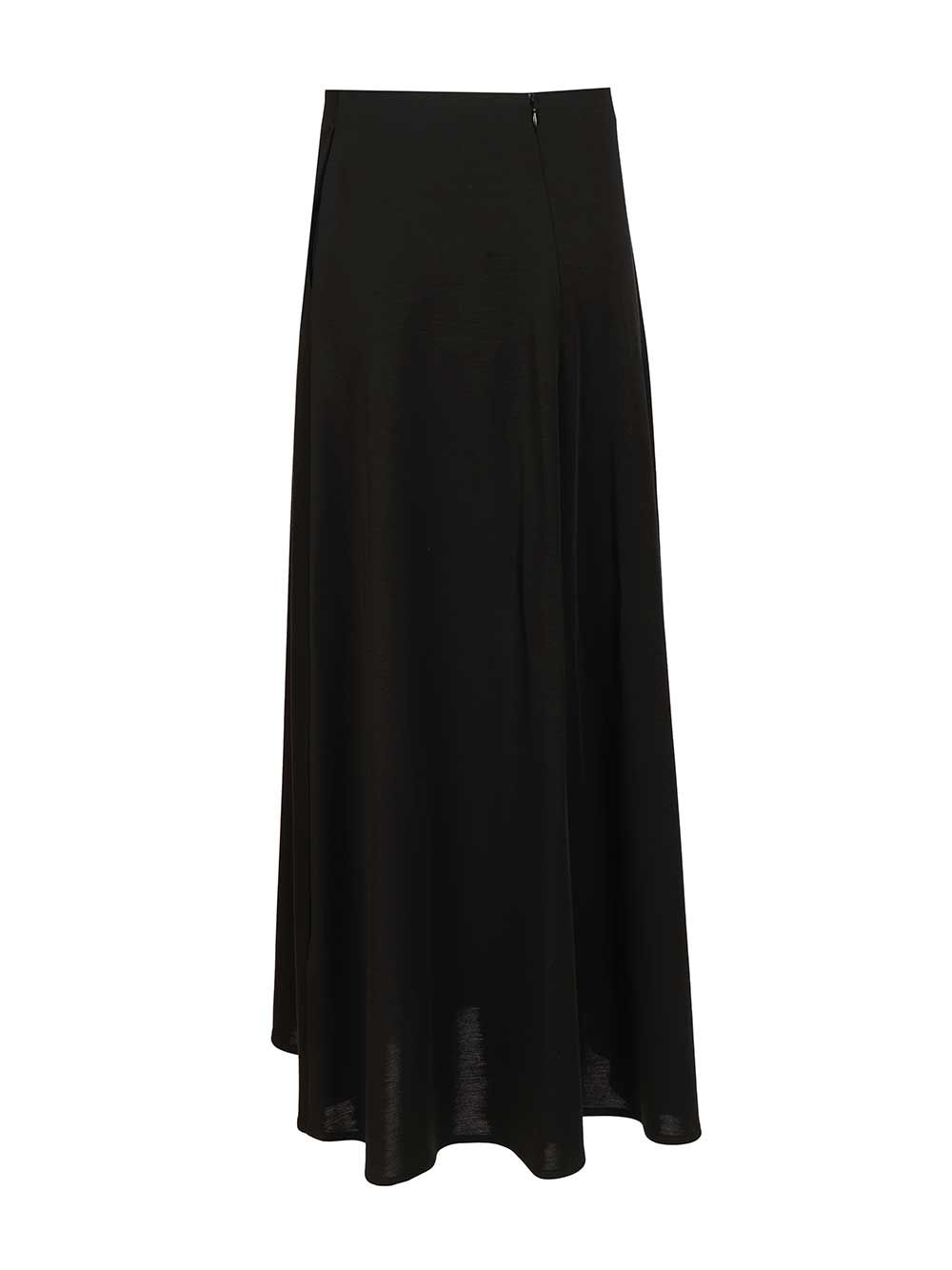 Max Mara Stilla Wool Interlock Long Skirt Skirts - Black | 7bbf4ec597e29f4c78b8d94ec947584fa11d7437
