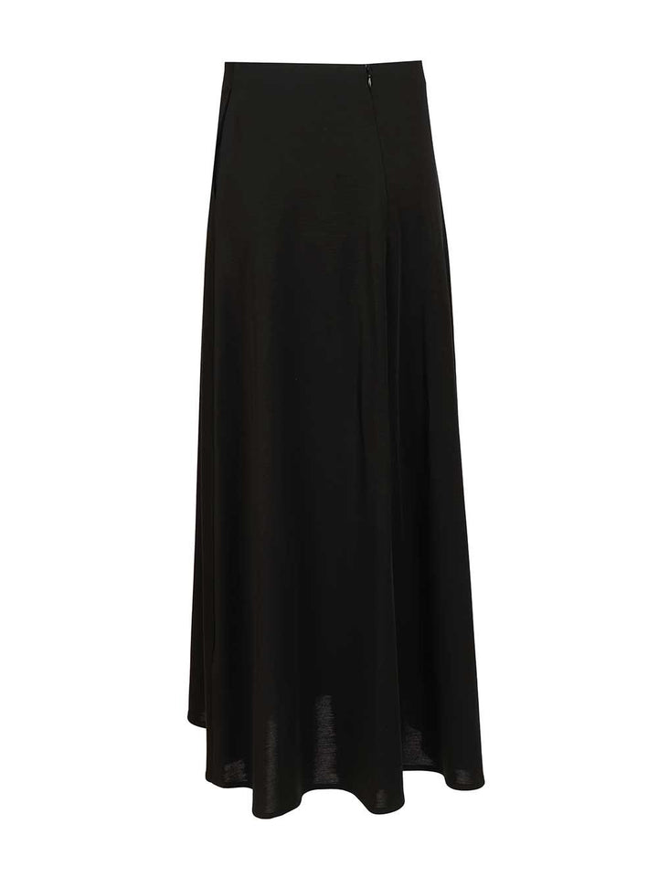 Max Mara Stilla Wool Interlock Long Skirt Skirts - Black | 7bbf4ec597e29f4c78b8d94ec947584fa11d7437