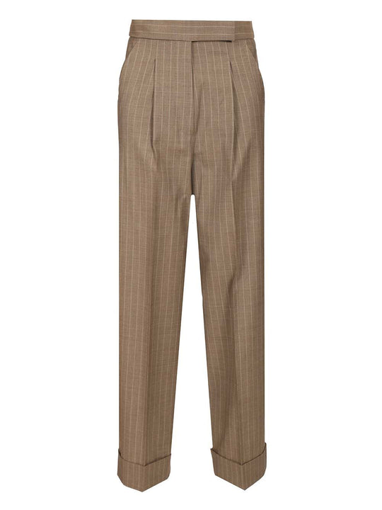 Pinstriped Trousers Brown