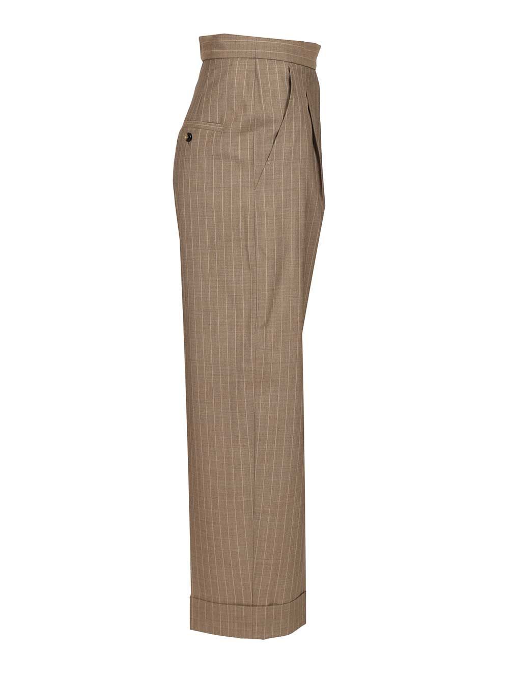 Max Mara Pinstriped Trousers - Brown | cd8bf6292fe075a36ea9f5db9652a38e47166474
