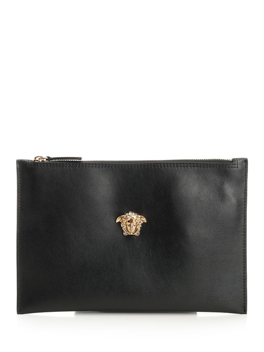 Slim Leather Pouch Small Leather Goods Black