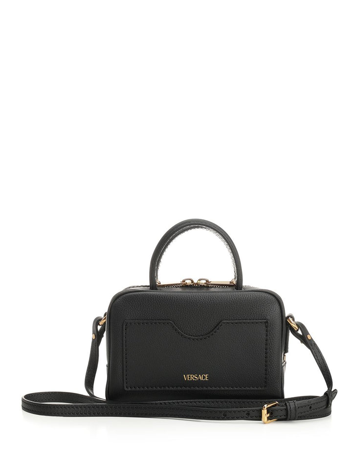 Versace Top Handle Vitello Handbags - Black | 82435859f651552552d1869fa4f67f30491d4947