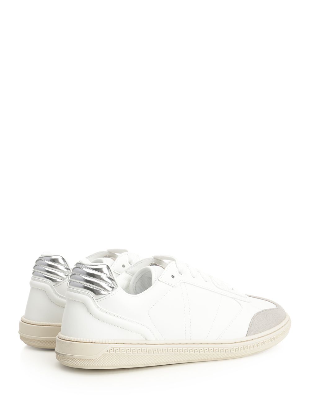 Versace Greca Court Sneakers - White | 32bc4d04309554a51a44a01d5f5d45315c3a2100