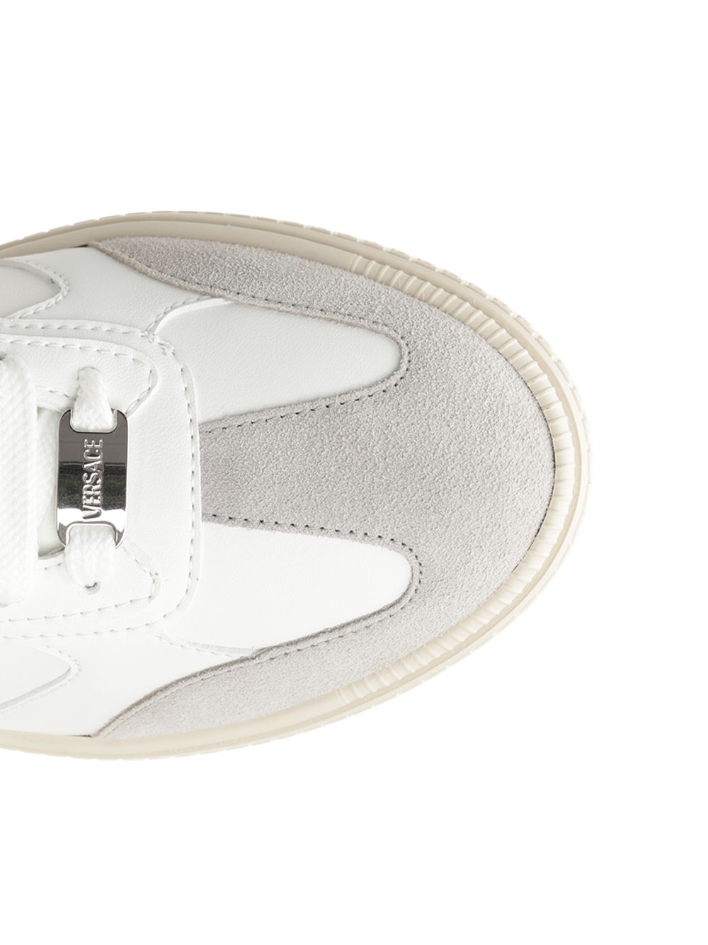 Versace Greca Court Sneakers - White | 7761fcf9da48a890aa21d4fe569dda7f22df38be