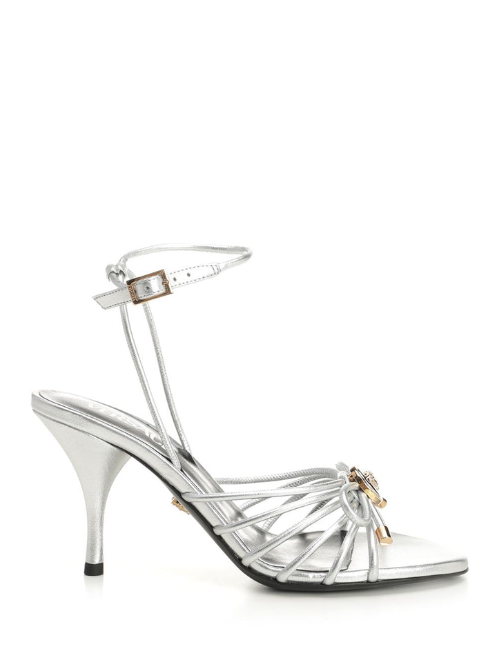 Versace Sandal T.85 Lamb Leather Sandals - Silver | 7c55cacf31952be106f2781ad1d8ba9912580246