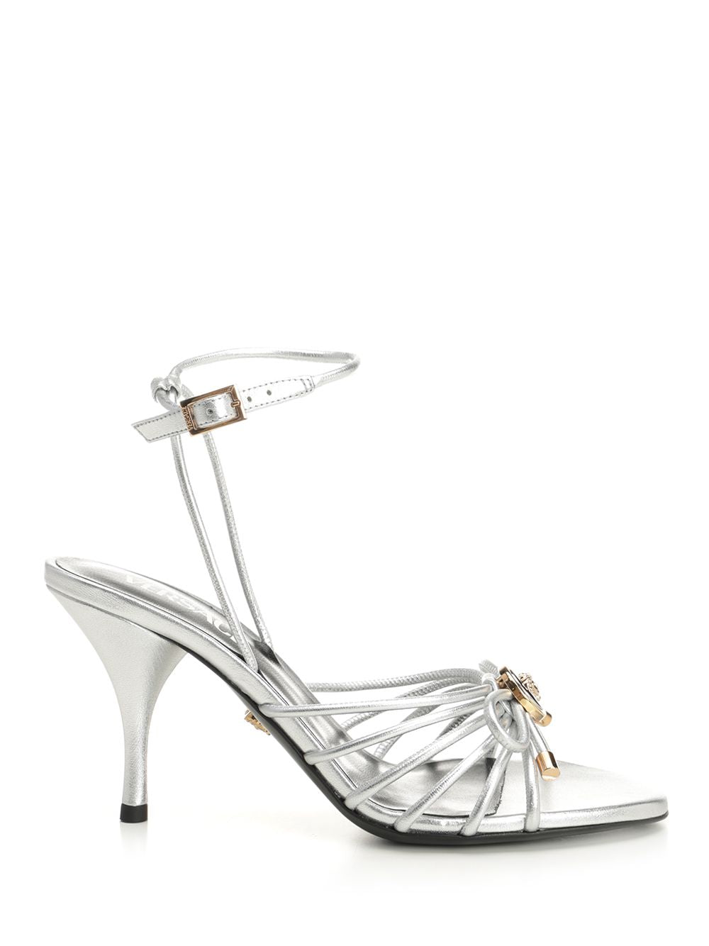 Versace Silver Leather Sandal Sandals - Silver | 7c55cacf31952be106f2781ad1d8ba9912580246