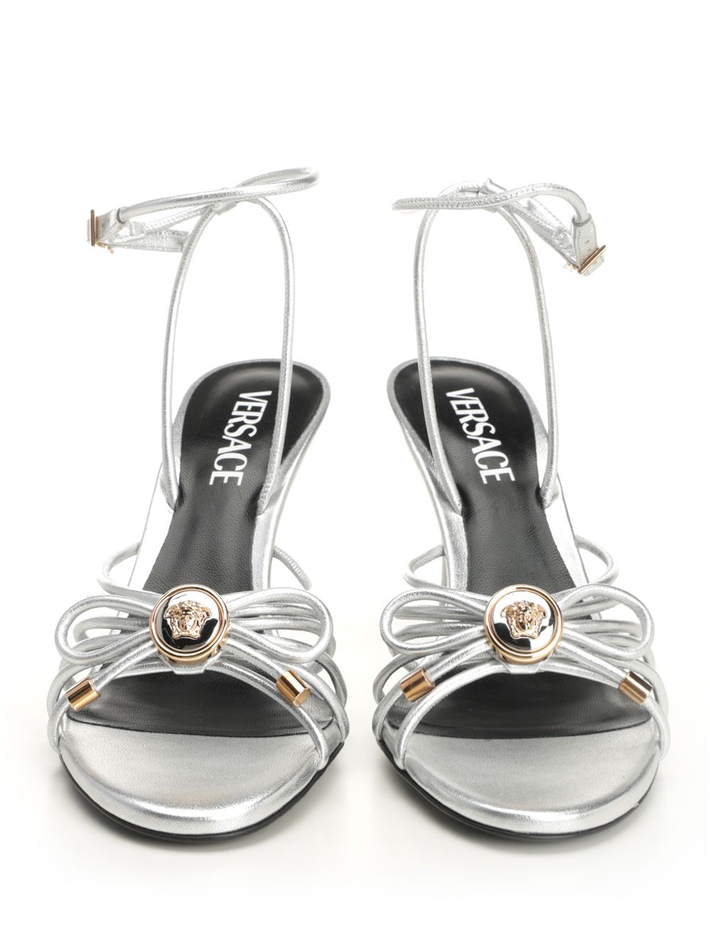 Versace Silver Leather Sandal Sandals - Silver | 8c74d0c310f3f5957b5c75519307c76e3a105f7f